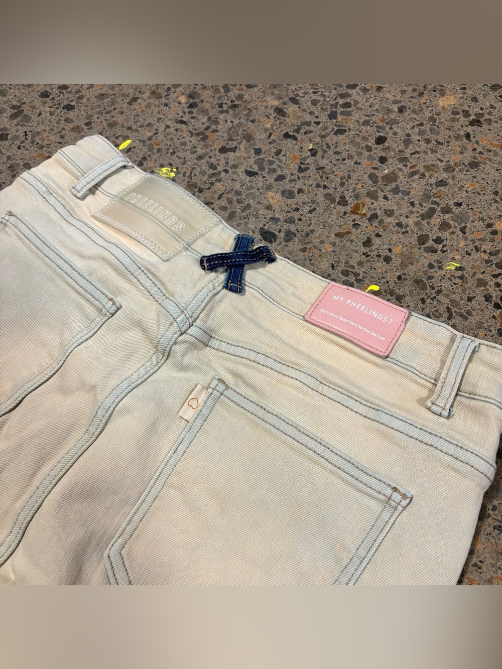 Pheelings Distressed Skinny Jeans (34) Denim, Tan, Cream, Khaki, Blue